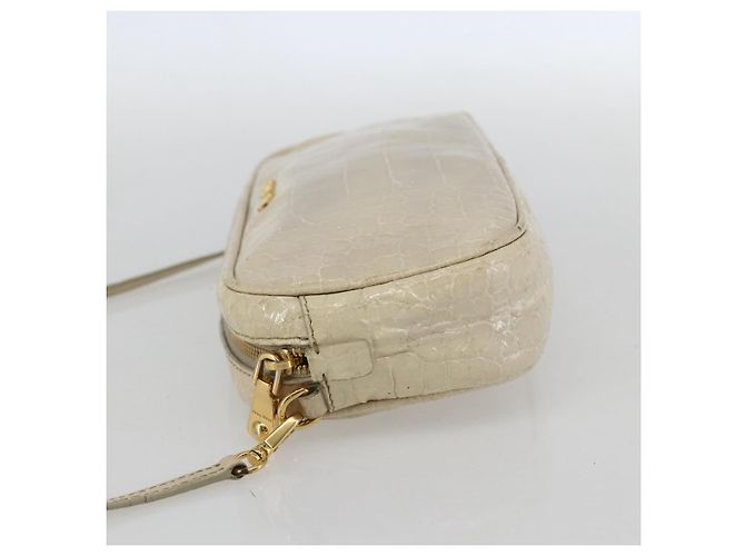 Borsa a Spalla Miu Miu in Pelle Beige Chiaro Dorato Auth ka871 D'oro - vista 3