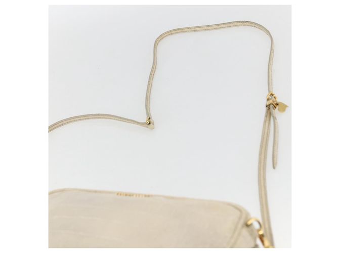 Borsa a Spalla Miu Miu in Pelle Beige Chiaro Dorato Auth ka871 D'oro - vista 8