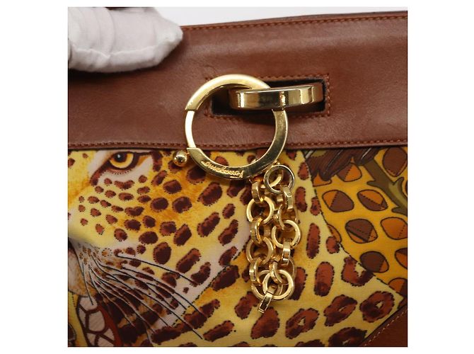 Borsa a Spalla Salvatore Ferragamo in Tela Marrone Oro Auth 151697 D'oro - vista 10