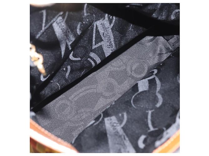 Borsa a Spalla Salvatore Ferragamo in Tela Marrone Oro Auth 151697 D'oro - vista 11