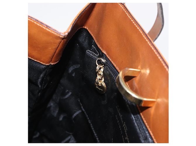 Borsa a Spalla Salvatore Ferragamo in Tela Marrone Oro Auth 151697 D'oro - vista 19