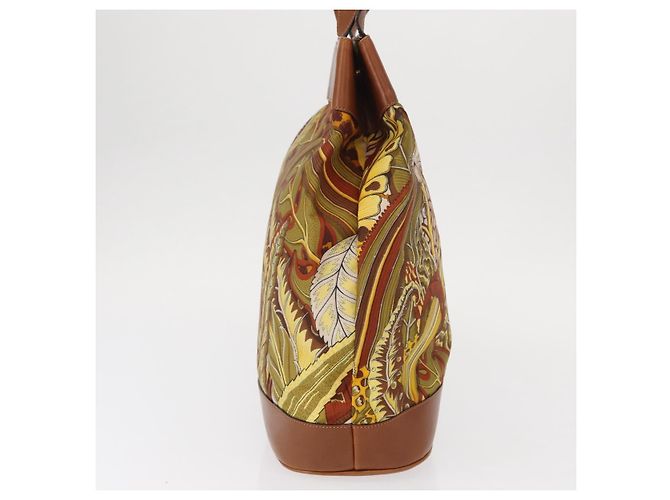 Borsa a Spalla Salvatore Ferragamo in Tela Marrone Oro Auth 151697 D'oro - vista 4