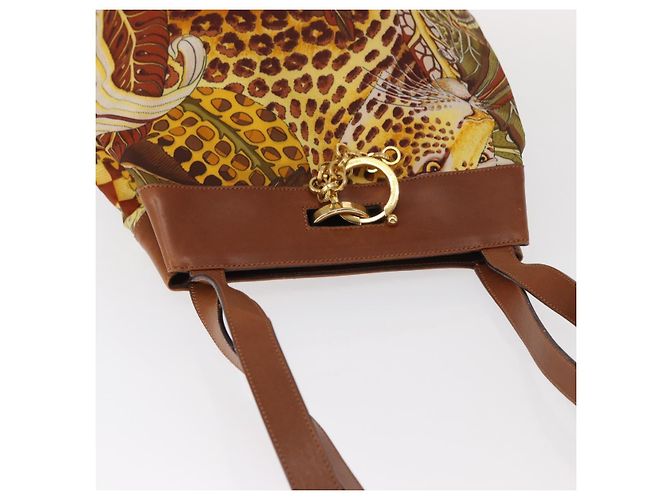 Borsa a Spalla Salvatore Ferragamo in Tela Marrone Oro Auth 151697 D'oro - vista 6