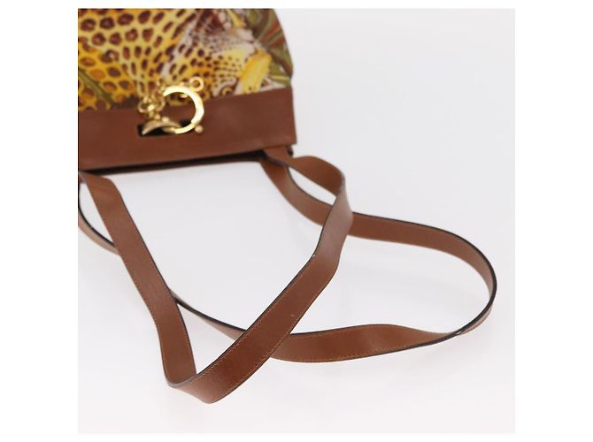 Borsa a Spalla Salvatore Ferragamo in Tela Marrone Oro Auth 151697 D'oro - vista 7
