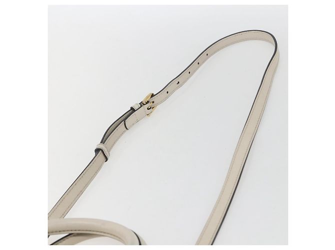 Gucci Borsa GG Supreme Horsebit in PVC 2way Beige Bianco oro 640716 Auth gh1419 - vista 15