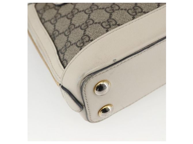 Gucci Borsa GG Supreme Horsebit in PVC 2way Beige Bianco oro 640716 Auth gh1419 - vista 18