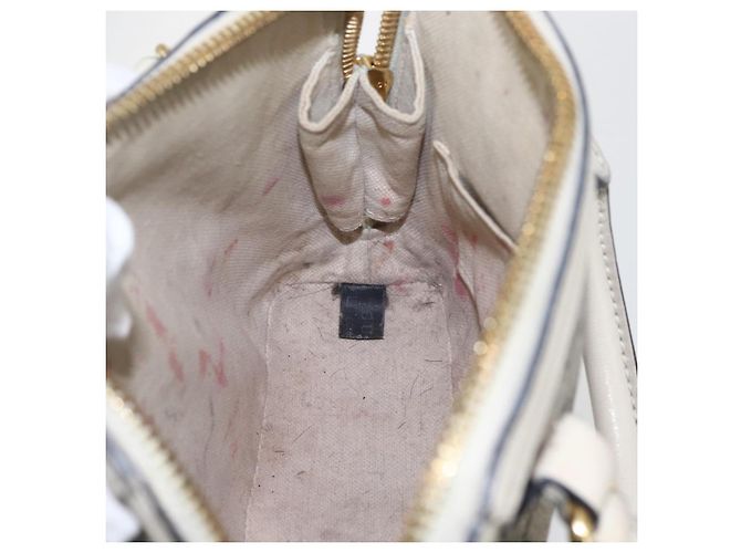 Gucci Borsa GG Supreme Horsebit in PVC 2way Beige Bianco oro 640716 Auth gh1419 - vista 22