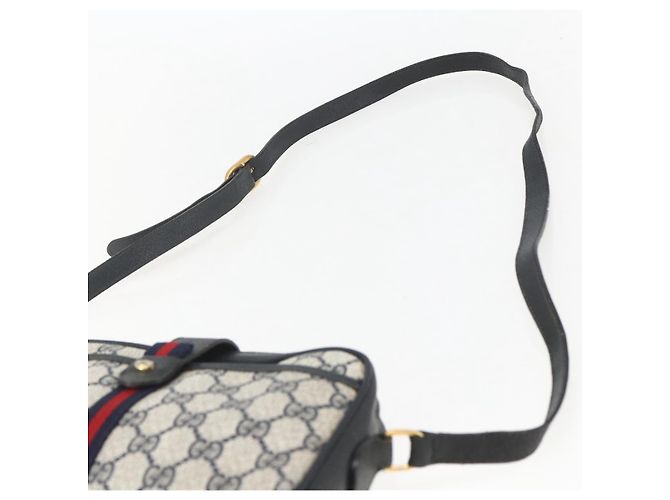Borsa a Spalla Gucci GG Supreme Sherry Line PVC Blu Navy Oro 89 02 055 Auth am9980 D'oro - vista 14