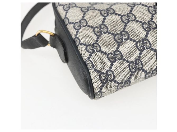 Borsa a Spalla Gucci GG Supreme Sherry Line PVC Blu Navy Oro 89 02 055 Auth am9980 D'oro - vista 17