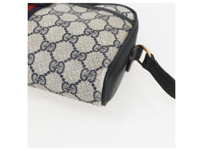 Borsa a Spalla Gucci GG Supreme Sherry Line PVC Blu Navy Oro 89 02 055 Auth am9980 D'oro - vista 8