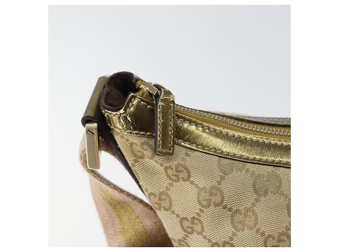 Borsa a Spalla Gucci GG Canvas Sherry Line Beige Oro 181092 Auth mr1685 D'oro - vista 10