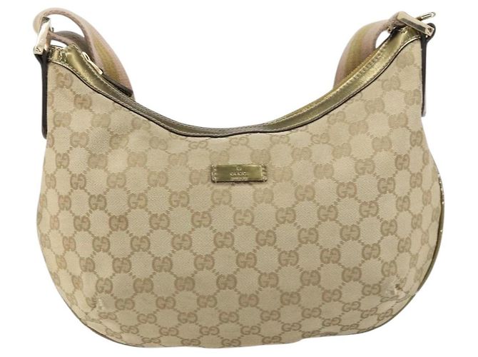 Borsa a Spalla Gucci GG Canvas Sherry Line Beige Oro 181092 Auth mr1685 D'oro - vista 13