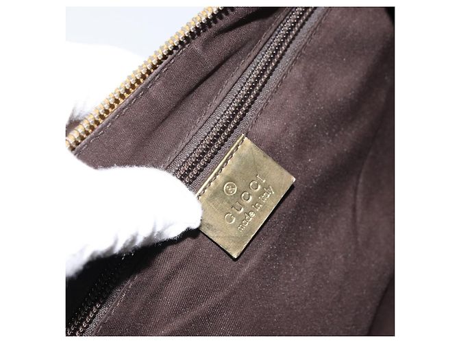 Borsa a Spalla Gucci GG Canvas Sherry Line Beige Oro 181092 Auth mr1685 D'oro - vista 18