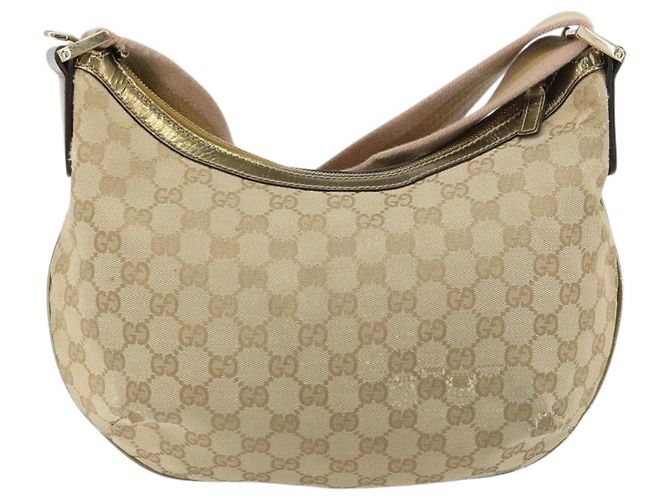 Borsa a Spalla Gucci GG Canvas Sherry Line Beige Oro 181092 Auth mr1685 D'oro - vista 2