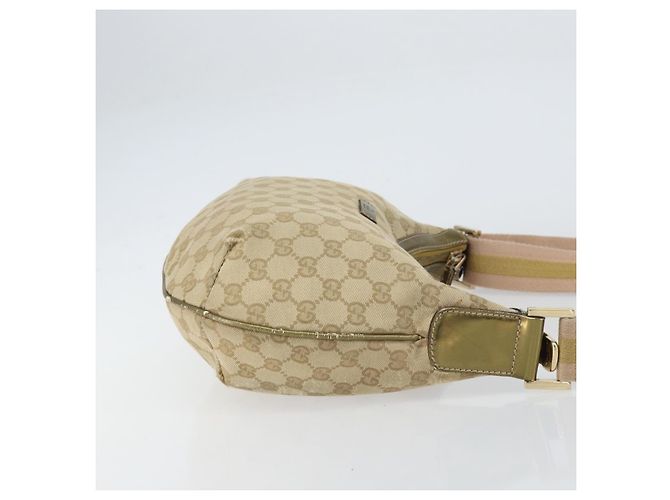 Borsa a Spalla Gucci GG Canvas Sherry Line Beige Oro 181092 Auth mr1685 D'oro - vista 3