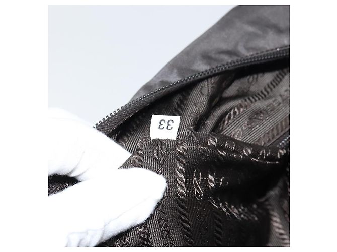 PRADA Tote Bag aus grauem Nylon mit silberner Authentizität mr1678 Braun - Ansicht 11