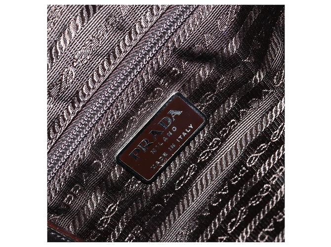 PRADA Tote Bag aus grauem Nylon mit silberner Authentizität mr1678 Braun - Ansicht 19