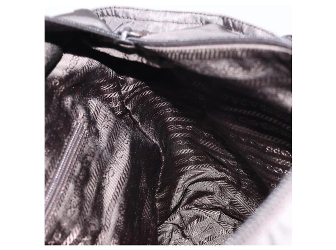 PRADA Tote Bag aus grauem Nylon mit silberner Authentizität mr1678 Braun - Ansicht 20
