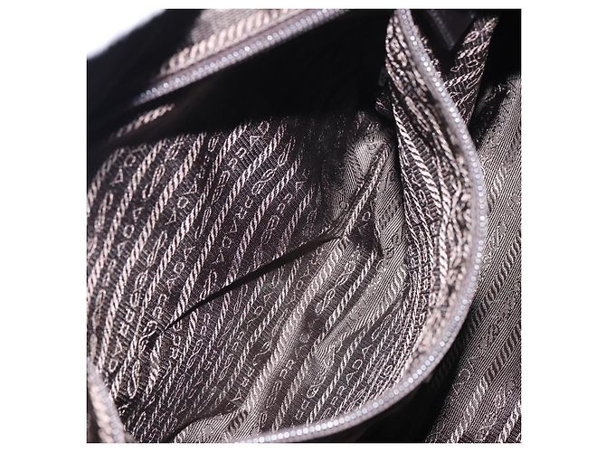 PRADA Tote Bag aus grauem Nylon mit silberner Authentizität mr1678 Braun - Ansicht 23