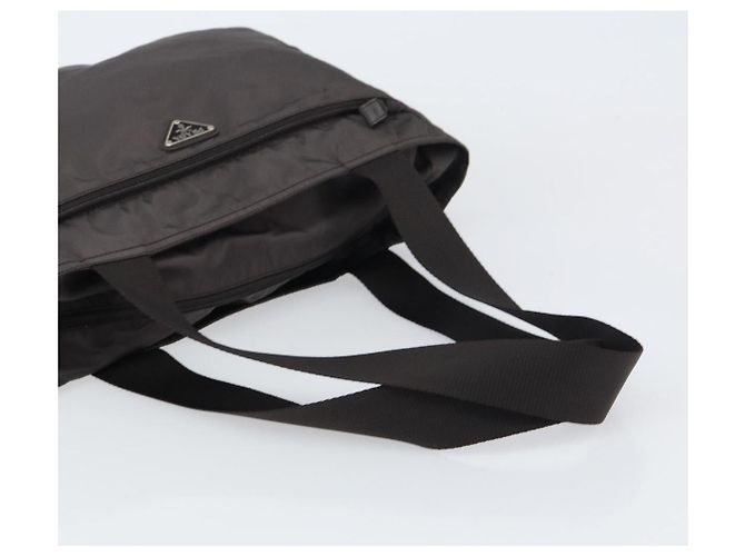 PRADA Tote Bag aus grauem Nylon mit silberner Authentizität mr1678 Braun - Ansicht 7