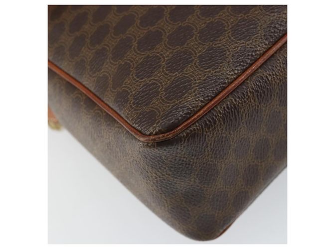 Céline Borsa a Spalla in Tela Macadam CELINE in Pelle PVC Marrone Oro Auth mr1695 D'oro - vista 14