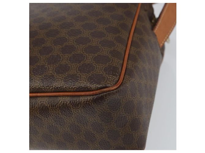 Céline Borsa a Spalla in Tela Macadam CELINE in Pelle PVC Marrone Oro Auth mr1695 D'oro - vista 15