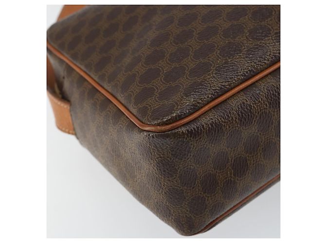 Céline Borsa a Spalla in Tela Macadam CELINE in Pelle PVC Marrone Oro Auth mr1695 D'oro - vista 16