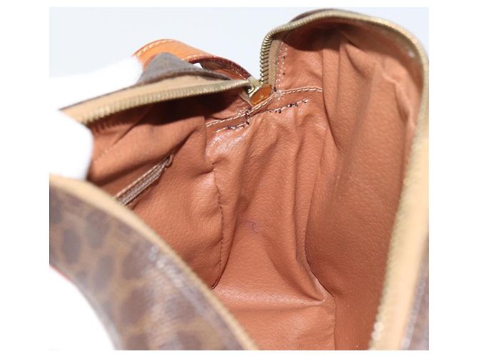 Céline Borsa a Spalla in Tela Macadam CELINE in Pelle PVC Marrone Oro Auth mr1695 D'oro - vista 18