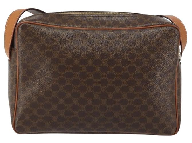 Céline Borsa a Spalla in Tela Macadam CELINE in Pelle PVC Marrone Oro Auth mr1695 D'oro - vista 2