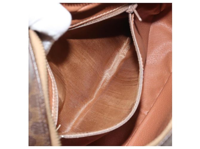 Céline Borsa a Spalla in Tela Macadam CELINE in Pelle PVC Marrone Oro Auth mr1695 D'oro - vista 21