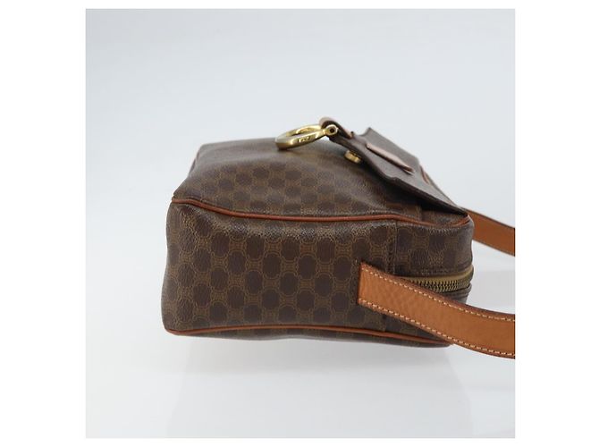 Céline Borsa a Spalla in Tela Macadam CELINE in Pelle PVC Marrone Oro Auth mr1695 D'oro - vista 3