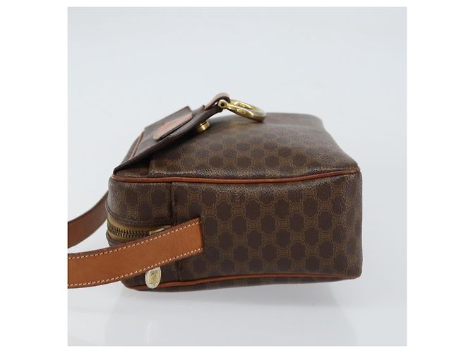 Céline Borsa a Spalla in Tela Macadam CELINE in Pelle PVC Marrone Oro Auth mr1695 D'oro - vista 4