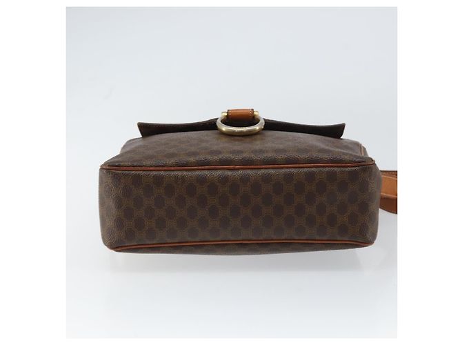 Céline Borsa a Spalla in Tela Macadam CELINE in Pelle PVC Marrone Oro Auth mr1695 D'oro - vista 5