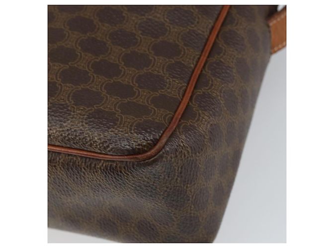 Céline Borsa a Spalla in Tela Macadam CELINE in Pelle PVC Marrone Oro Auth mr1695 D'oro - vista 9