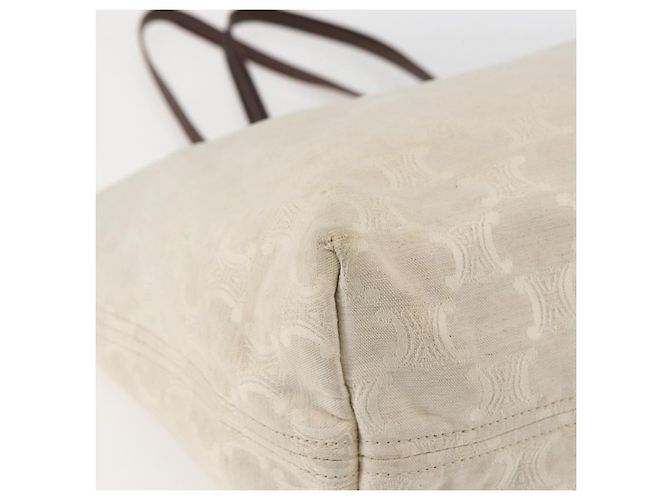 Céline Borsa tote in tela Macadam beige e oro CELINE Paris Auth 156134 D'oro - vista 14
