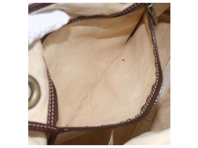 Céline Borsa tote in tela Macadam beige e oro CELINE Paris Auth 156134 D'oro - vista 21