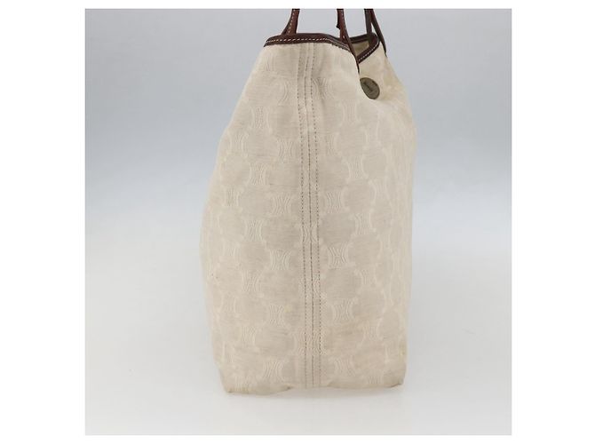 Céline Borsa tote in tela Macadam beige e oro CELINE Paris Auth 156134 D'oro - vista 3