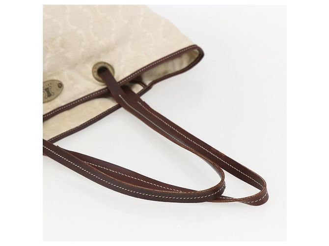 Céline Borsa tote in tela Macadam beige e oro CELINE Paris Auth 156134 D'oro - vista 7