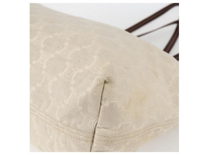 Céline Borsa tote in tela Macadam beige e oro CELINE Paris Auth 156134 D'oro - vista 9