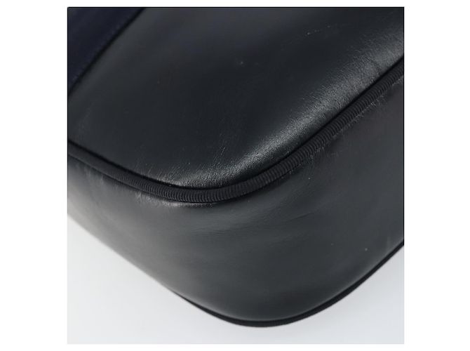 Bolso de Hombro Salvatore Ferragamo Vala de Cuero Azul Marino Dorado Auth BA8897 - vista 15