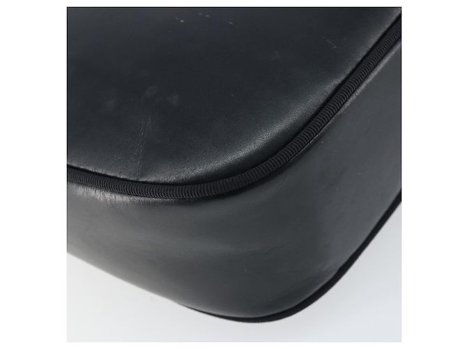 Bolso de Hombro Salvatore Ferragamo Vala de Cuero Azul Marino Dorado Auth BA8897 - vista 17