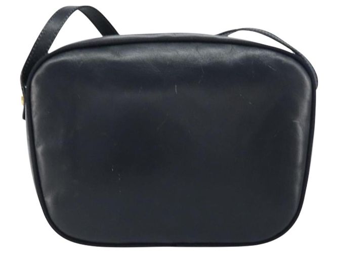 Bolso de Hombro Salvatore Ferragamo Vala de Cuero Azul Marino Dorado Auth BA8897 - vista 2