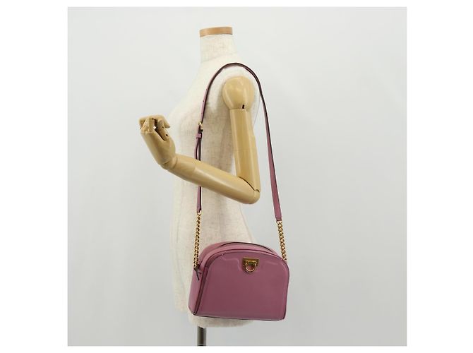 Borsa a Spalla Gancini in Pelle Rosa Oro Auth BA8838V di Salvatore Ferragamo - vista 23