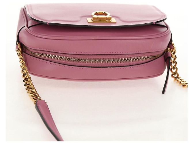 Borsa a Spalla Gancini in Pelle Rosa Oro Auth BA8838V di Salvatore Ferragamo - vista 6