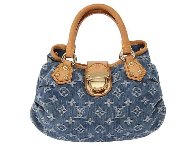 LOUIS VUITTON Borsa a mano Preity in denim Monogram blu M95020 LV Auth 157975SAV - vista 13