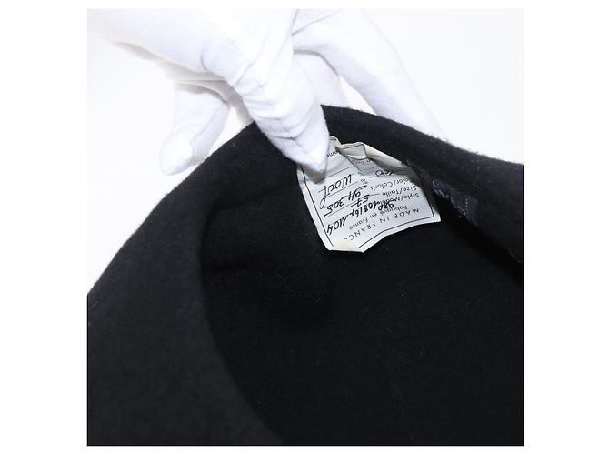 CHANEL 1998 COCO Berretto in Lana Nero CC Auth 157877SM - vista 10
