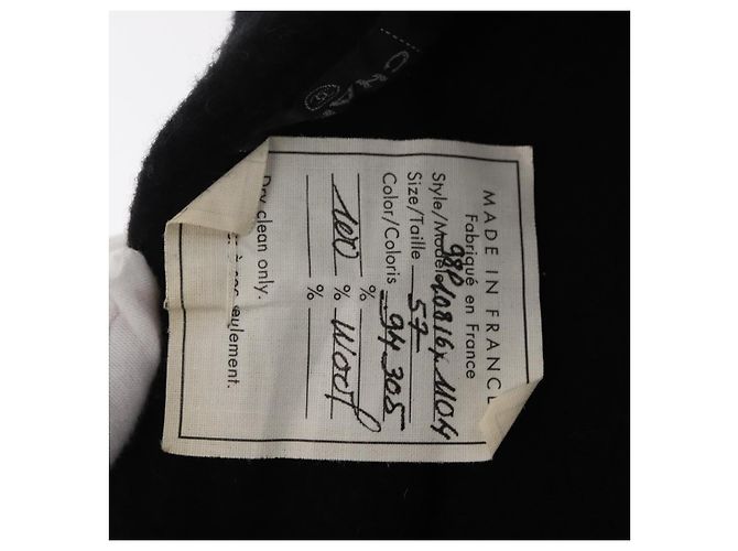 CHANEL 1998 COCO Berretto in Lana Nero CC Auth 157877SM - vista 12