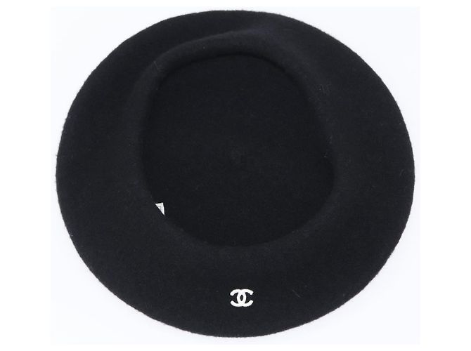CHANEL 1998 COCO Berretto in Lana Nero CC Auth 157877SM - vista 7