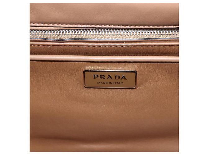 PRADA Borsa a Spalla Baiadera Pelle Marrone Argento Auth 158889SAV - vista 20