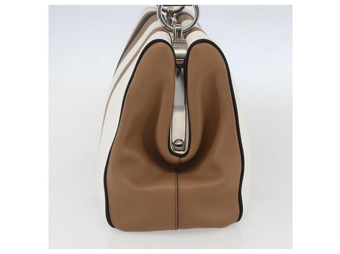 PRADA Borsa a Spalla Baiadera Pelle Marrone Argento Auth 158889SAV - vista 4